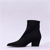 Miss Elastic Austin Western Ankle Boot - Black Stretch